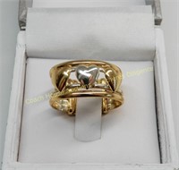Sergio Bustamante silver and gold plated ring