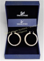 Swarovski crystal hoop earrings, boucles