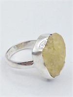 .925 Silver Genuine Citrine 19.99cts Ring sz.7.75