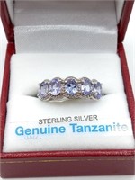 .925 Silver & Tanzanite Ring sz 6.75