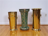Lot of 3 Umbrella Stands or Containers