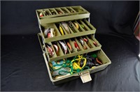 Old Pal Woodstream Tacklebox full! Lures Fishing