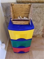 Small 3 Drawer Organizer With Small Basket