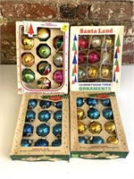 (4) Boxes Vintage Glass Christmas Ornaments: