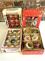 (4) Boxes Vintage Glass Christmas Ornaments, one