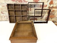 Wood Shadow Box with Plexiglass 15.5”x12”x3”,