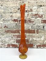 Orange Art Glass Vase Decor 23.75”