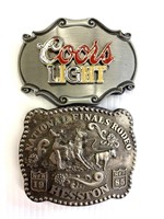 Heston National Finals Rodeo 1985 Belt Buckle and
