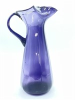 Purple Art Glass Pitcher 13”