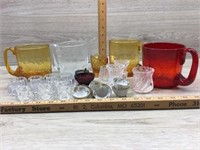 FLAT W/ CRACKLE GLASS MUGS/ SALTS/ TOOTH PICKS FLA