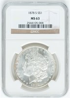 Coin 1878-S Morgan Silver Dollar - NGC MS63