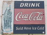 Coca-Cola Wooden Sign, 16" x 12.5"