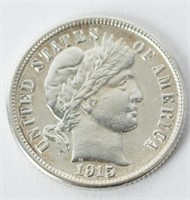 Coin 1915-P Barber Silver Dime In Choice