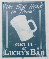 Funny Metal Beer Sign, Approximately 12.5" x 16"