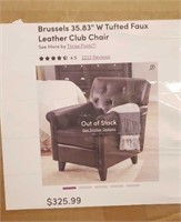 Brussel tufted faux leather armchair color may