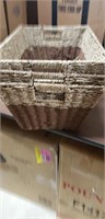 Rectangular seagrass baskets set of 3