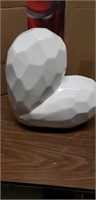 Large white ceramic heart