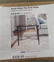 Scott glass top end table