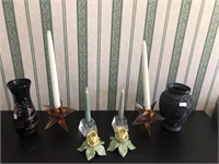 (8) Pieces incl. Dresden Floral Candleholders,