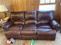 Leather sofa 84x39x42in.