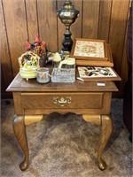 Oak Queen Anne side table *items not included*