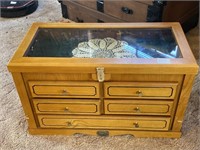 Collectors chest/ watchmakers cabinet 23x14x12in