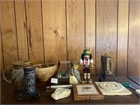 Lot of wooden nutcracker, 1972 Olympic candle