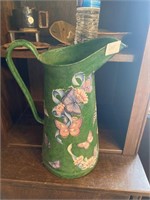 Large butterfly pitcher 15in.tall