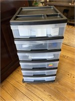 6 Drawer Plastic Storage Chest WITH CONTENTS