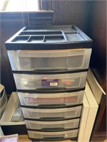 6 Drawer Plastic Storage Chest WITH CONTENTS