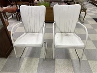 Two 1950's Metal Patio Chairs