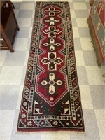 Oriental Runner Rug, Hand Woven, 30" x 9' long