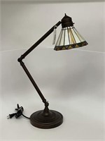 Contemporary Leaded Glass Adjustable Desk Lamp