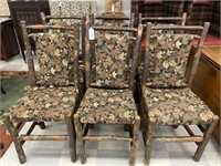 Set of 6 Adirondack Upholstered Dining Chairs