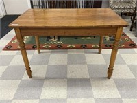 Refinished Country Table w/ Turned Legs