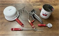 1950's Red Handle Kitchen Collectibles