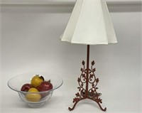 Table Lamp & Fruit Bowl