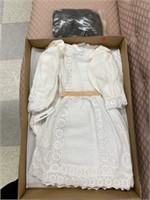 Vintage White Doll Dress & Wig