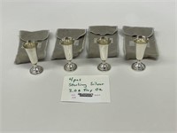 4 Sterling Silver Cordial Glasses - 3.06 Troy oz