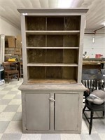 Country Pine Painted Step Back Cupboard