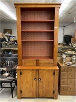 Pine Step Back Country Cupboard