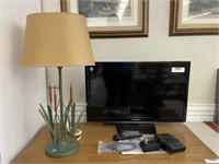 Samsung 24 inch Flat Screen TV & Cattail Lamp