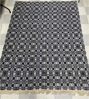 Blue and White Country Coverlet