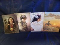 4 Unframed Native American Pictures