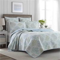 Laura Ashley Sea Blue Bedspread Set  King