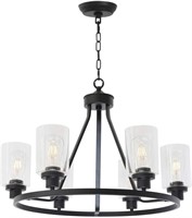 MELUCEE 6-Light Chandeliers Black