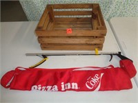 Wooden Crate 16" L , 14" W, 7" T & Misc.