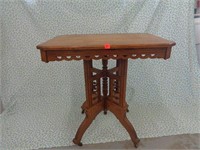 Wood Table on Casters - 30" T, 30" W, and 22" D
