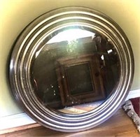 Silver Ornate Metal Framed Round Mirror