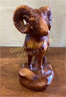 Bighorn Ram Sculpture Made from Carved Resin